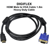 DIGIFLEX 1.8M HDMI Male to VGA Heavy Duty Cable - Imported from UK