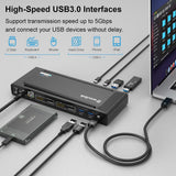 WAVLINK USB 3.0 / USB C Dual 4K Display Docking Station with DisplayPort & HDMI, Support 65W Power Charge - Imported from UK
