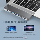 EKSA 7-in-2 USB C Hub with 4K USB C to HDMI, 2 USB3.0 Ports SD/TF Card Reader 100W PD Type C for MacBook Pro - Imported from UK