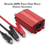 BESTEK® 300W Pure Sine Wave Power Inverter with 4.2A Dual USB Ports & 1 AC Socket, 12V-220V Converter for Car, Truck - Imported from UK