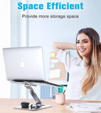 Babacom Laptop Stand, Ergonomic Foldable Computer Stand with Adjustable Height, Ventilated Aluminum Alloy Laptop Riser Desktop Stands Compatible with MacBook Air Pro, All 10-16" Laptops (Amazon Container Product Without Box) - Imported from UK