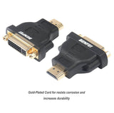 BENFEI HDMI to DVI Adapter HDMI to DVI-D DVI Bidirectional Converter Male to Female with Gold-Plated Cord (Pack of 2) - Imported from UK