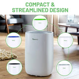 MeacoDry ABC 10L Dehumidifier, Ultra Quiet Energy Efficient Electric Compressor Dehumidifier Ideal for Home, Kitchen, Bedroom, Bathroom, Crawl Space, Baby Room, RV, Caravan, Removes Condensation, Damp Mold & Moisture - Imported from UK