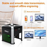WAINLUX K6 Laser Engraver, 3000mW CNC Bluetooth Mini Laser Engraving Machine, Portable Tool for Wood Vinyl Leather Glass, DIY Art, Logo Design (Container Product Without Box) - Imported from UK