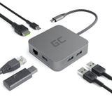 Green Cell GC® 6 in 1 USB-C HUB, Docking Station with 3x USB 3.0, 4K HDMI, Ethernet, USB-C & 87W Power Delivery - Imported from UK