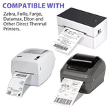 Thermal Printer Stickers Paper 500 Labels Per Stack Thermal Label Stickers Paper for 4" x 6" with Perforation, Permanent Adhesive, White Mailing Label Stickers, Compatible with Rollo Label Printer, Zebra Thermal Printer - Imported from UK