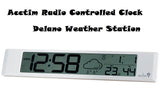 Acctim Delano Radio Controlled Weather Station Alarm Clock with Snooze, Date display, Inside temperature, Humidity display & Weather forecast display - Imported from UK