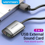 VENTION USB Sound Card to 3.5mm Jack Audio Adapter Compatible with PC, Laptop, Headset, PS5/4, Mac & more - Imported from UK