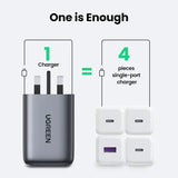 UGREEN Nexode 100W USB C GaN Charger, 4 Ports Wall Charger (3xUSB-C & 1x USB-A) Imported from UK