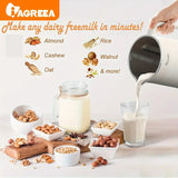 IAGREEA Automatic Soy Milk Maker, 35oz Stainless Steel Homemade Almond Oat Soy Plant-Based Milk & Dairy Free Beverages 800W - Imported from UK