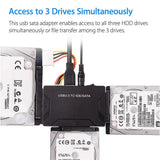 USB 3.0 to SATA & IDE Hard Drive Converter with Power Switch for 2.5"/3.5" SATA/IDE/SSD Hard Drive, 5 Gbps Data Transfer, Support 4TB - Imported from UK