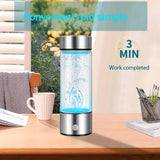 Portable water purifier bottle with a text 'Convenient and simple' and '3 MIN Work completed'
