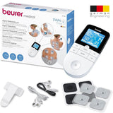 Beurer EM49 PainFree Digital TENS & EMS Unit, 3-in-1 Pain Relief, Rehabilitation & Massage With 70 Training Programmes 2 channels & 4 Self-Adhesive Electrodes - Imported from UK