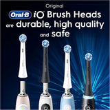 Oral-B iO Series Ultimate Clean Electric Toothbrush Replacement Heads, Twisted & Angled Bristles for Deeper Plaque Removal, Pack of 4, White - Imported from UK