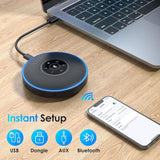 EMEET OfficeCore M220 Lite Professional Bluetooth Wireless Speakerphone, Daisy Chain, 360° Voice Pick-up 8 AI Noise Cancellation Mics for Conference Calls (Pack of 2) - Imported from UK