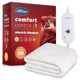 Silentnight Comfort Control Electric Blanket, Heated Underblanket with 3 Heat Settings, Fast Heat Up, Overheat Protection, Easy Fit Straps & Machine Washable - Single 135x72cm - Imported from UK