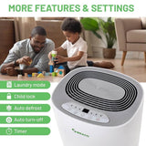 MeacoDry ABC 10L Dehumidifier, Ultra Quiet Energy Efficient Electric Compressor Dehumidifier Ideal for Home, Kitchen, Bedroom, Bathroom, Crawl Space, Baby Room, RV, Caravan, Removes Condensation, Damp Mold & Moisture - Imported from UK