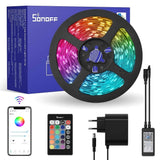 SONOFF WiFi LED RGB Dimmable Intelligent Strip Light, L1 Lite 5M App Remote Controlled WiFi Strip Lights, Compatible with Google Home Assistant & Alexa - Imported from UK