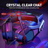 MPOW Iron Gaming Headset, 7.1 Surround Sound with RGB Lighting Effects, Magic EQ Setting, Noise Cancelling Microphone USB/3.5mm Dual Mode - Imported from UK