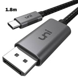 uni USB C to DisplayPort Cable 1.8m (4K@60Hz, 2K@165Hz), Sturdy Aluminum USB Type C Thunderbolt 3/4 to DP Cable - Imported from UK