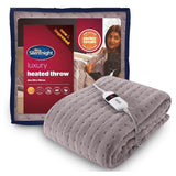 Silentnight Comfort Control Heated Throw Blanket, Luxury Fleece Electric Heated Over-Blanket with 9 Heat Settings, Fast Heat-up & Safety Shut Off, Machine Washable, 120x160cm - Imported from UK