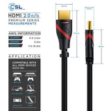 CSL 2M HD 4k Ultra High Speed HDMI Cable with Ethernet Gold Plated Connectors - Imported from UK