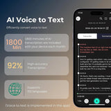 FoCase 64GB AI Voice Recorder with Playback, Voice Activated, Transcribe & Summarize, Translation, APP Control with Chat GPT, Aluminum Alloy Dictaphone, Audio Recorder for Lectures, Meetings - Imported from UK