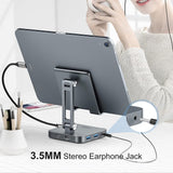 BYEASY 7-in-1 USB-C Hub/Docking Station with Foldable Stand with 4K HDMI 60W PD Charging SD/TF Card Reader 2 USB 3.0 & 3.5mm Jack - Imported from UK