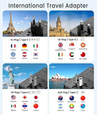 LENCENT Universal Travel Adapter, 100W GaN III Tech International Adapter with 2 QC4.0 USB-A + 2 PD3.0 Type-C PPS Fast Charging, Worldwide Wall Charger - Imported from UK