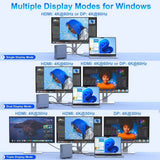 15 in 1 USB-C Docking Station 4K HD Vertical Hub with Triple Monitor 4K Display, Dual HDMI+DP, 5xUSB 3.0/2.0, PD 3.0, RJ45, SD/TF 3.0, 3.5 Audio  - Imported from UK