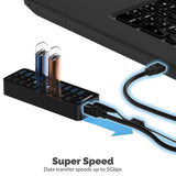 SABRENT 10 Port USB3.0 Hub with 60W Power Switches, Fast Data Multiple Hub, Compatible with PC Laptop MacBook iMac - Imported from UK