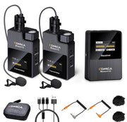 Comica BoomX-D D2 2.4G Wireless Lavalier Microphone System with 2 Transmitter 1 Receiver for DSLR Camera Camcorder Smartphone Interview YouTube Live-stream - Imported from UK