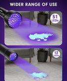 YOUTHINK 51 LEDs UV Flashlight, Portable Black Light Detector for Pet Urine Dry Stain, Bed Bug on Carpet Rugs Floor - Imported from UK