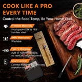 AIRMSEN Wireless Bluetooth Meat Thermometer, Digital Meat Thermometer with Smart APP for Oven Cooking, Grill, BBQ, Smoker, 300ft Range, IPX7 Waterproof Wireless Meat Probe  - Imported from UK