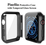 Piuellia Hard Case with Tempered Glass Screen Protector Compatible with Apple Watch Series 8/7 45mm Ultra Thin Waterproof Shockproof Full Protective Case for iWatch (Pack of 2) - Imported from UK