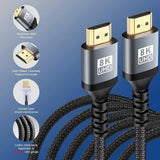 IBRA 2.1 HDMI Cable 8K Ultra High-Speed 48Gbps Lead Supports 8K/4K 4320p 1M - Imported from UK