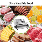 OSTBA Electric Deli Food Meat Slicer 200W with Quiet DC Motor, Child Lock Protection, Removable 19cm Stainless Steel Blade, 0-15mm Adjustable Thickness, Easy to Clean, Ideal for Meat, Cheese, Bread and Vegetables - Imported from UK