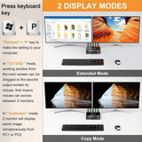 KCEVE KVM Switch USB3.0/HDMI Dual Display, 2 Computers 2 Monitors and 4 USB 3.0 Ports, 4K@60Hz 2K@144Hz, HD Resolution, Support Copy & Extended Display with EDID Emulator Function, Wired Remote Included - Imported from UK