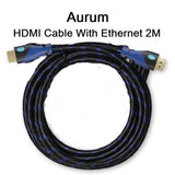 Aurum Ultra Series High Speed HDMI Cable With Ethernet 2M Supports 3D & Audio Return Channel - Imported from UK