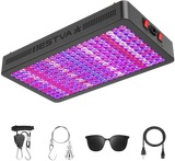 BESTVA LED Grow Light with a hanging strap, clips, sunglasses, and a power cable 