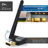 CSL USB Wi-Fi Antenna USB Stick 2.0 300 Mbps with Removable Antenna, Mini Dongle 802.11nbg & SMA - Imported from UK