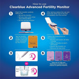 Clearblue Advanced Fertility Monitor To Test For Ovulation & Pregnancy, 1 Touch Screen Monitor with 2 Test Sticks - Imported from UK