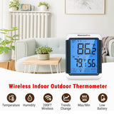 ThermoPro TP65S Digital Wireless Indoor Outdoor Thermometer Hygrometer Temperature & Humidity Remote Monitor Gauge Meter with Backlit LCD, 200ft Rechargeable Outdoor Sensor - Imported from UK