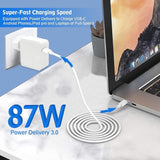 Apple Genuine 87W USB C Power Adapter, Compatible with MacBook Pro & Air with Charge Cable - Imported from UK