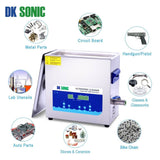 DK SONIC® 6L Digital Stainless Steel Ultrasonic Cleaner with SEMIWAVE & FULLWAVE Modes for Cleaning Jewelry, Watches, Glasses, Circuit Boards, Print Heads, Guns, Tools, Parts, Carburetors - Imported from UK