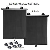 Sfee SunShades for Car Side Windows, Sun Shade Retractable Blocks Heat & UV Rays Glare Protection Roller Sunshade for Baby Kids Pets Passengers (2 Pack 15"x17") - Imported from UK