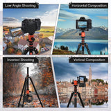 GEEKOTO 77’’ Camera Tripod for DSLR, Compact Aluminum Tripod with 360 Degree Ball Head and 8kgs Load for Travel and Work - Imported from UK