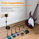 Guitar Effect Pedal Power Supply DC9V-1A Adapter with 6 Ways Daisy Chain Cable Right Angle Power Line - Imported from UK