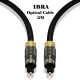 IBRA Muzil Gold 2M Digital Optical Cable Toslink / Audio Cable  Fiber Optic Cable Suitable for PS3, Sky, Sky HD, LCD, LED, Plasma, Blu-ray, AV Amps - Imported from UK