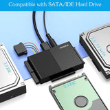 FIDECO USB 3.0 to IDE & SATA Adapter, External SATA & IDE Converter for 2.5" & 3.5" HDD or SSD with Power Supply - Imported from UK